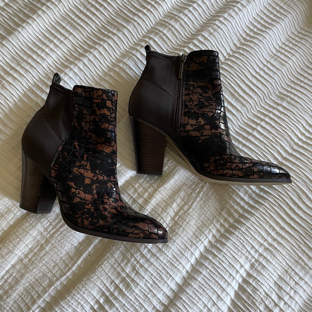 Croc embossed booties